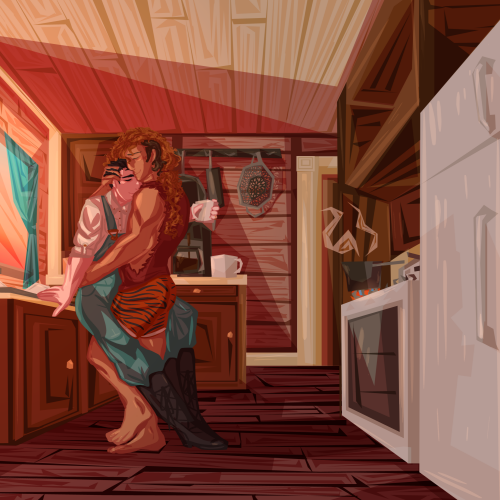 A couple in a kitchen